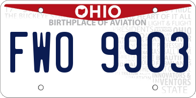 OH license plate FWO9903
