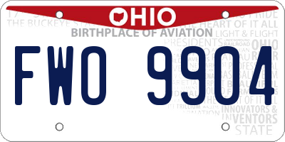 OH license plate FWO9904