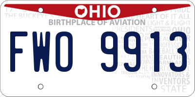 OH license plate FWO9913
