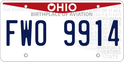 OH license plate FWO9914