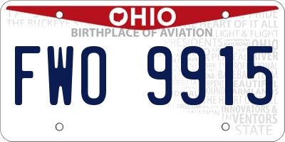 OH license plate FWO9915