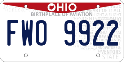 OH license plate FWO9922