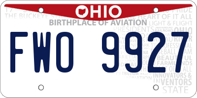 OH license plate FWO9927