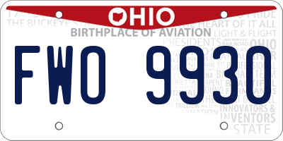 OH license plate FWO9930