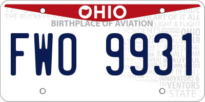OH license plate FWO9931