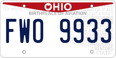OH license plate FWO9933