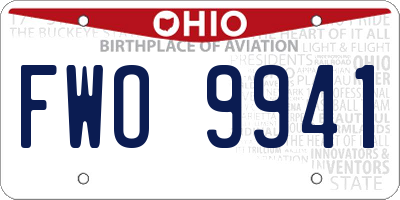 OH license plate FWO9941