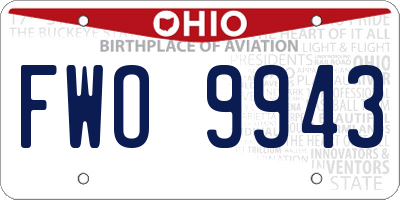 OH license plate FWO9943