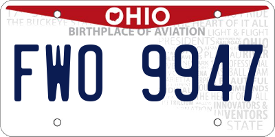 OH license plate FWO9947