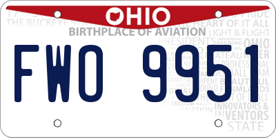 OH license plate FWO9951