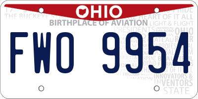 OH license plate FWO9954