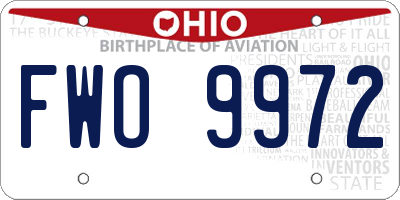 OH license plate FWO9972