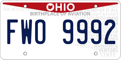 OH license plate FWO9992