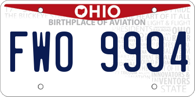 OH license plate FWO9994