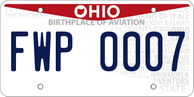 OH license plate FWP0007