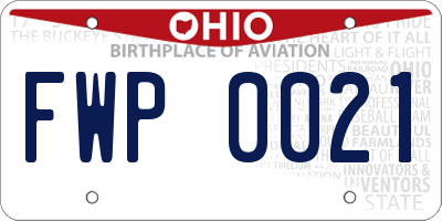 OH license plate FWP0021
