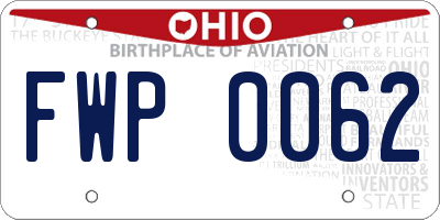 OH license plate FWP0062