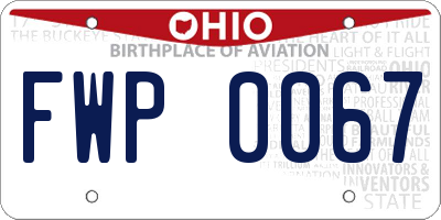 OH license plate FWP0067