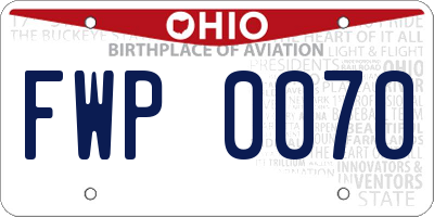 OH license plate FWP0070