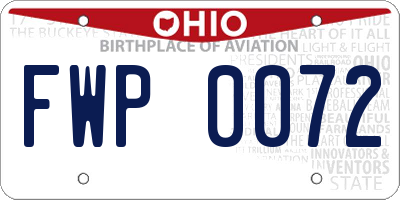 OH license plate FWP0072