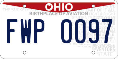 OH license plate FWP0097