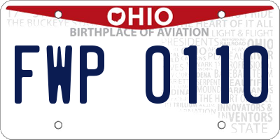 OH license plate FWP0110
