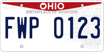 OH license plate FWP0123