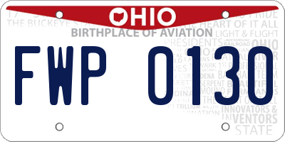OH license plate FWP0130