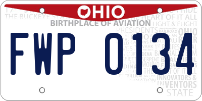 OH license plate FWP0134