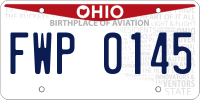 OH license plate FWP0145