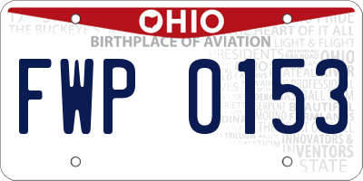 OH license plate FWP0153