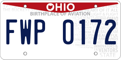 OH license plate FWP0172
