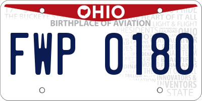 OH license plate FWP0180