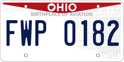 OH license plate FWP0182