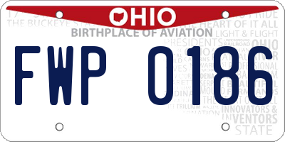 OH license plate FWP0186