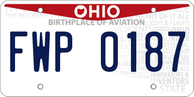 OH license plate FWP0187
