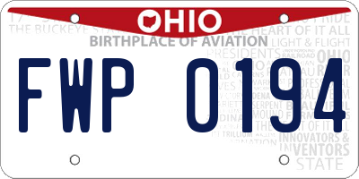 OH license plate FWP0194
