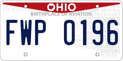 OH license plate FWP0196