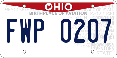 OH license plate FWP0207