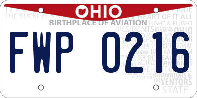 OH license plate FWP0216