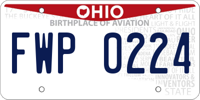 OH license plate FWP0224