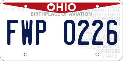 OH license plate FWP0226