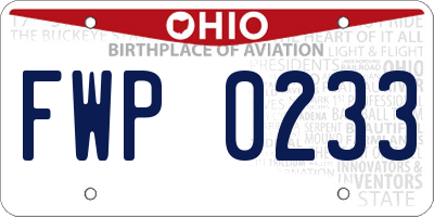 OH license plate FWP0233