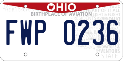 OH license plate FWP0236