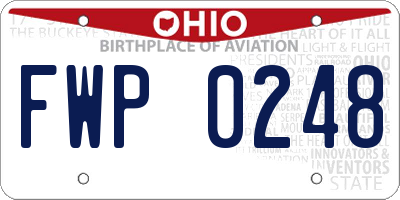OH license plate FWP0248