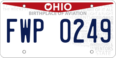 OH license plate FWP0249