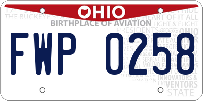 OH license plate FWP0258