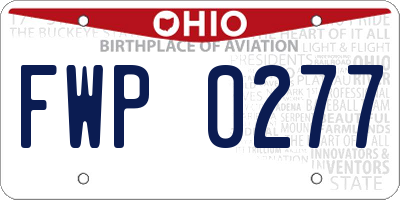 OH license plate FWP0277