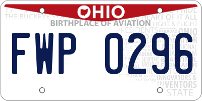 OH license plate FWP0296
