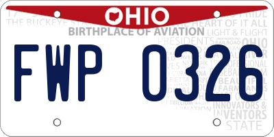 OH license plate FWP0326